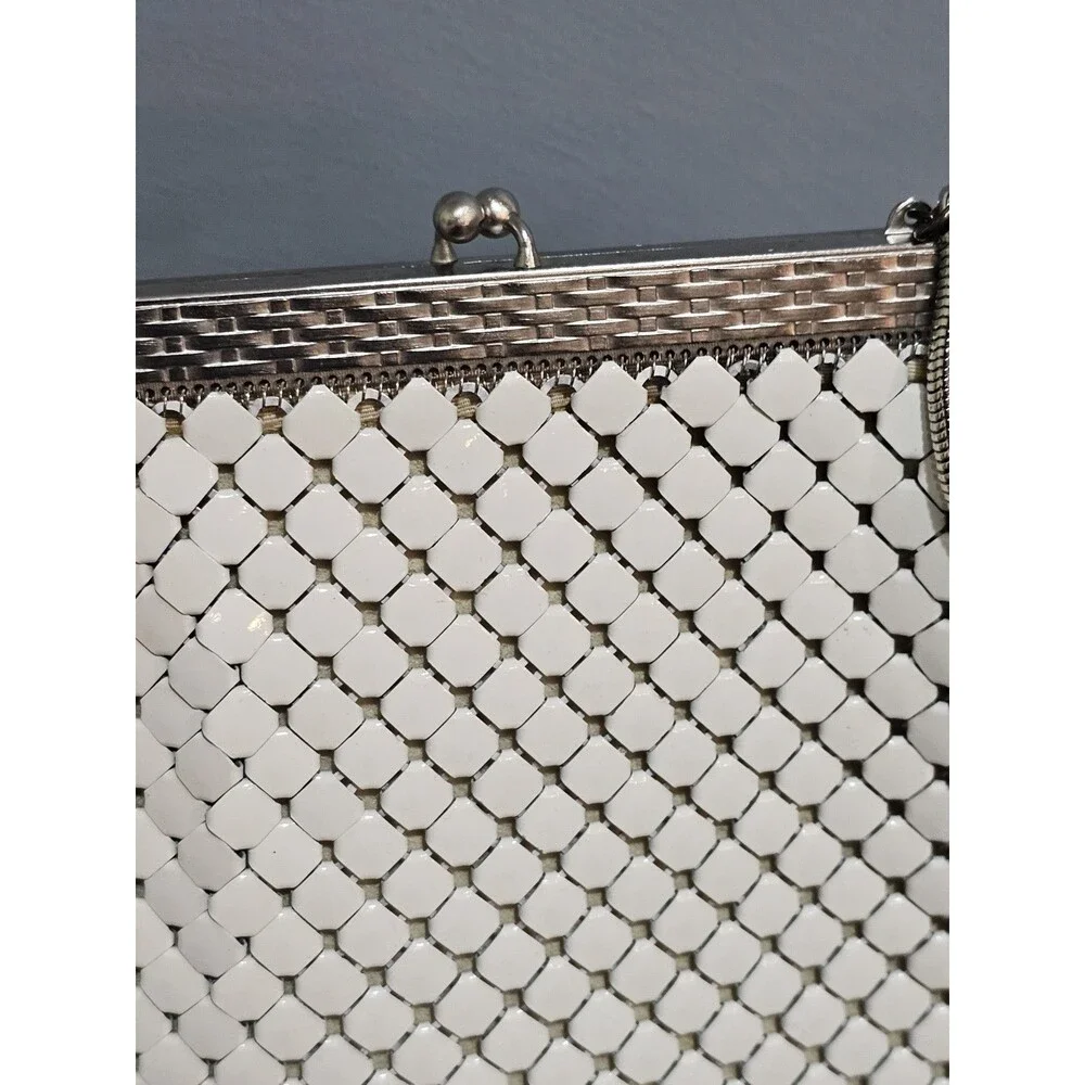 Vintage WHITING & DAVIS CO MESH ENAMEL Handbag ~ 7.5